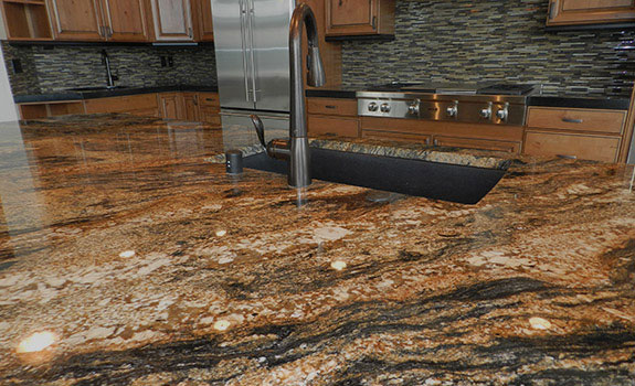 Brown Granite Countertop with sink